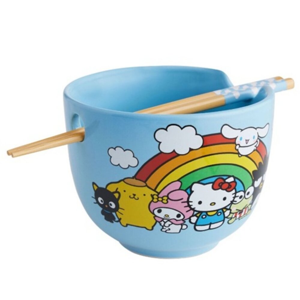 Hello Kitty and Friends Noodle Bowl with Chopsticks, NWT